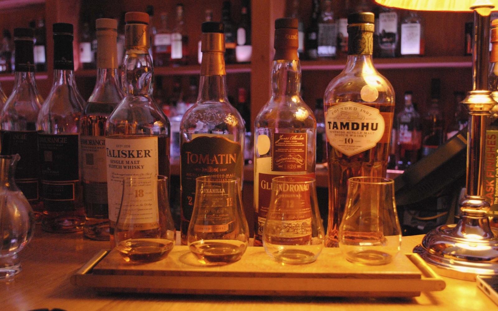 A personalised Whisky flight from the bar. A personalised Whisky flight from the bar.