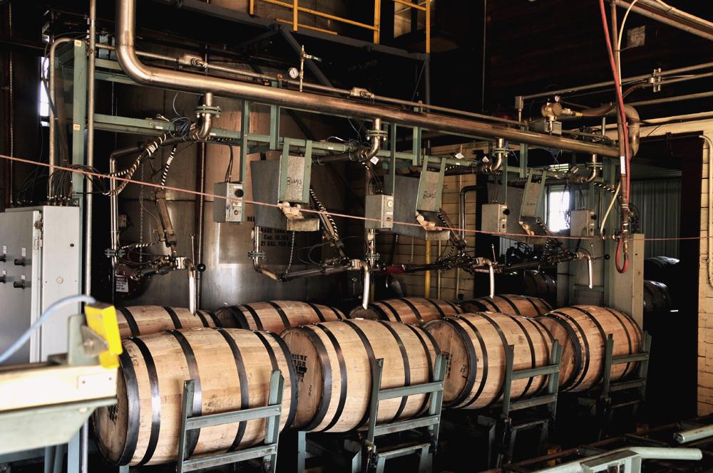8 barrels waiting to be filled with 53 gallons of 115 proof golden liquid at WIld Turkey - Photo: Flickr / Eaton Detroit Spring 8 barrels waiting to be filled with 53 gallons of 115 proof golden liquid at WIld Turkey - Photo: Flickr / Eaton Detroit Spring