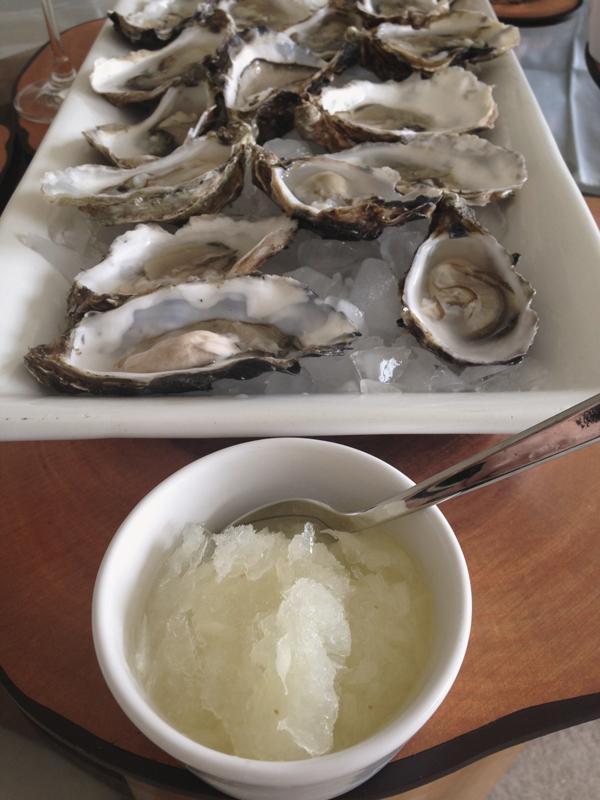 Gin and grapefruit granita with oysters Gin and grapefruit granita with oysters