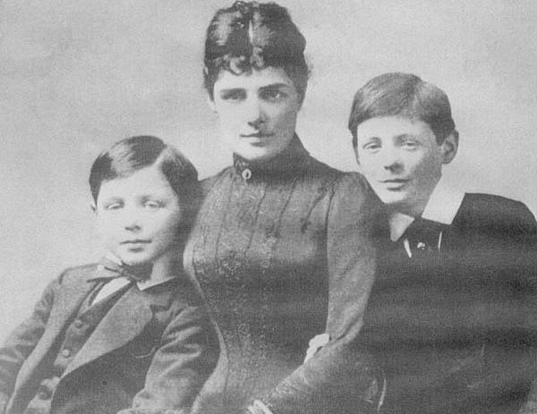 Jennie Churchill with her sons John & Winston. Source: Wikimedia Jennie Churchill with her sons John & Winston. Source: Wikimedia