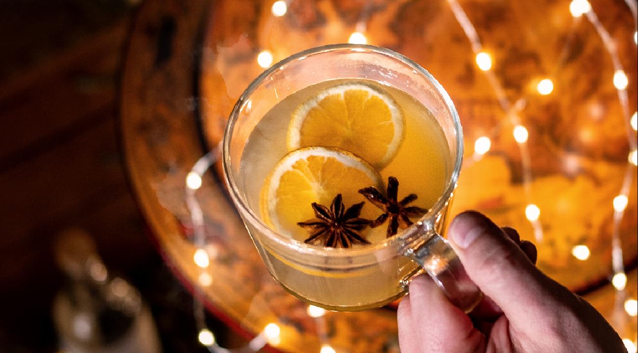 Hot Toddy in a glass mug